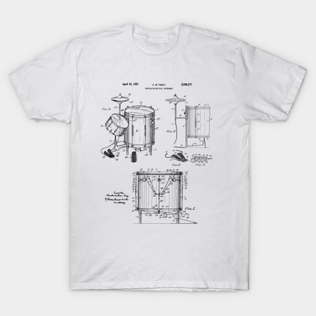 Patent Art - Drum Kit 1951 T-Shirt by MadebyDesign